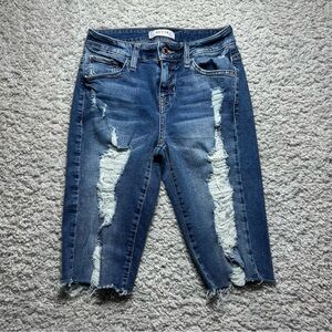 Guess Shorts Womens 25 Bermuda Distressed Raw Hem Frayed Edge Vacation Travel